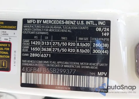 2025 Mercedes-Benz Gle 350 4Matic from USA, damaged, VIN 4JGFB4FB5SB299377